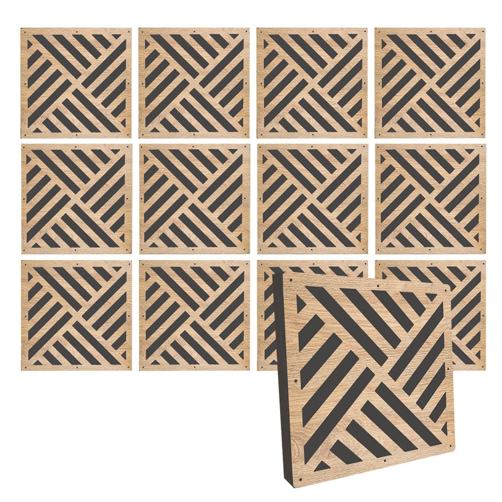 silexofy™ Diffuse PRO Diagonal Square Felt Wooden Panel - KK1308