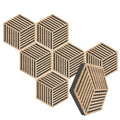 silexofy™ Diffuse PRO Isometric Lines Hexagon Felt Wooden Panel - KK1418
