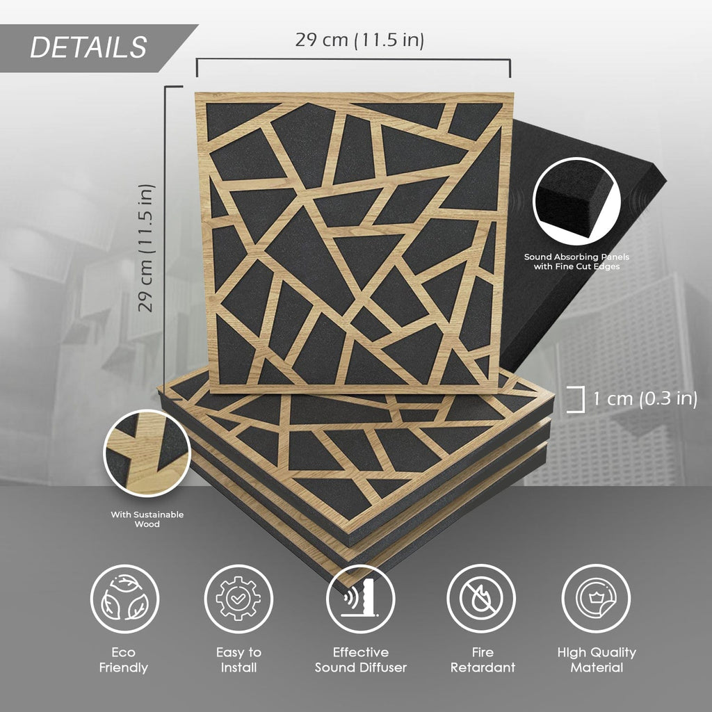 silexofy™ Diffuse PRO Square Felt Wooden Panel - KK1247