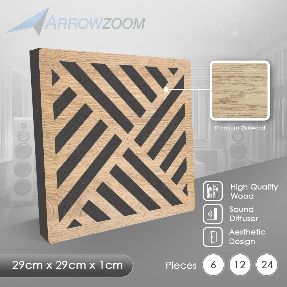 silexofy™ Diffuse PRO Diagonal Square Felt Wooden Panel - KK1308
