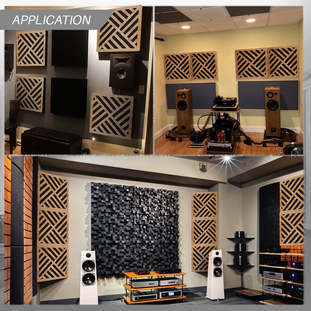 silexofy™ Diffuse PRO Diagonal Square Felt Wooden Panel - KK1308