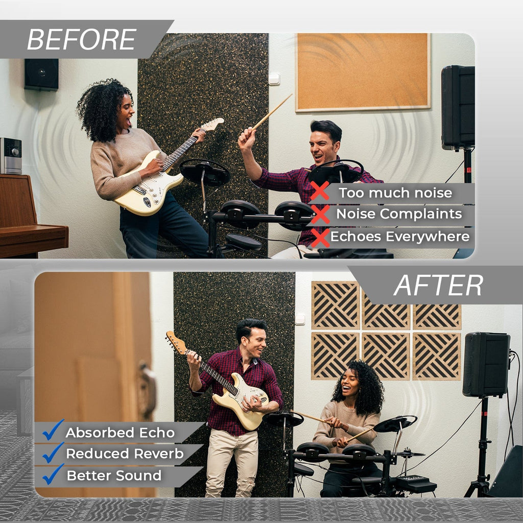 silexofy™ Diffuse PRO Diagonal Square Felt Wooden Panel - KK1308