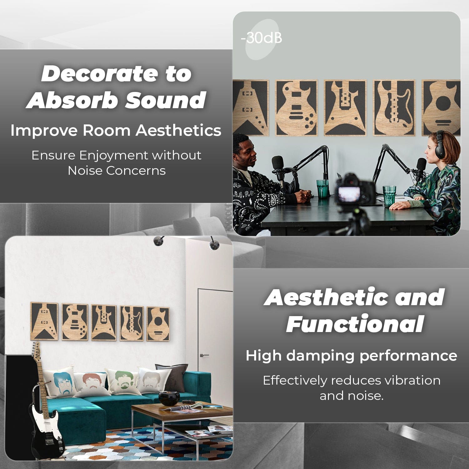 silexofy™ Diffuse PRO Guitar Acoustic Wooden Panel - KK1328
