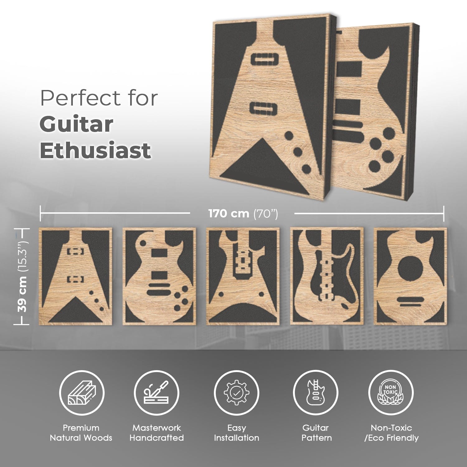 silexofy™ Diffuse PRO Guitar Acoustic Wooden Panel - KK1328