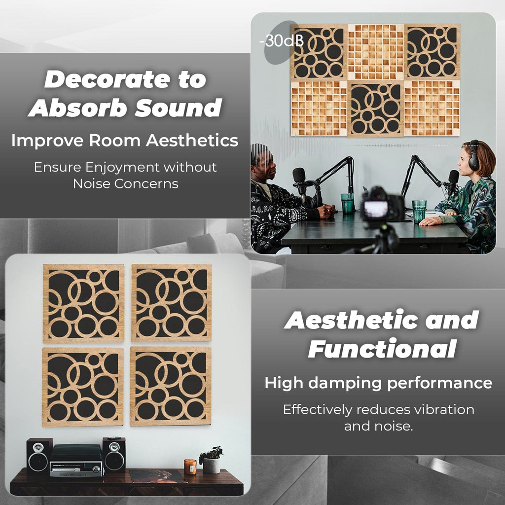 silexofy™ Diffuse PRO Orbit Square Felt Wooden Panel - KK1307
