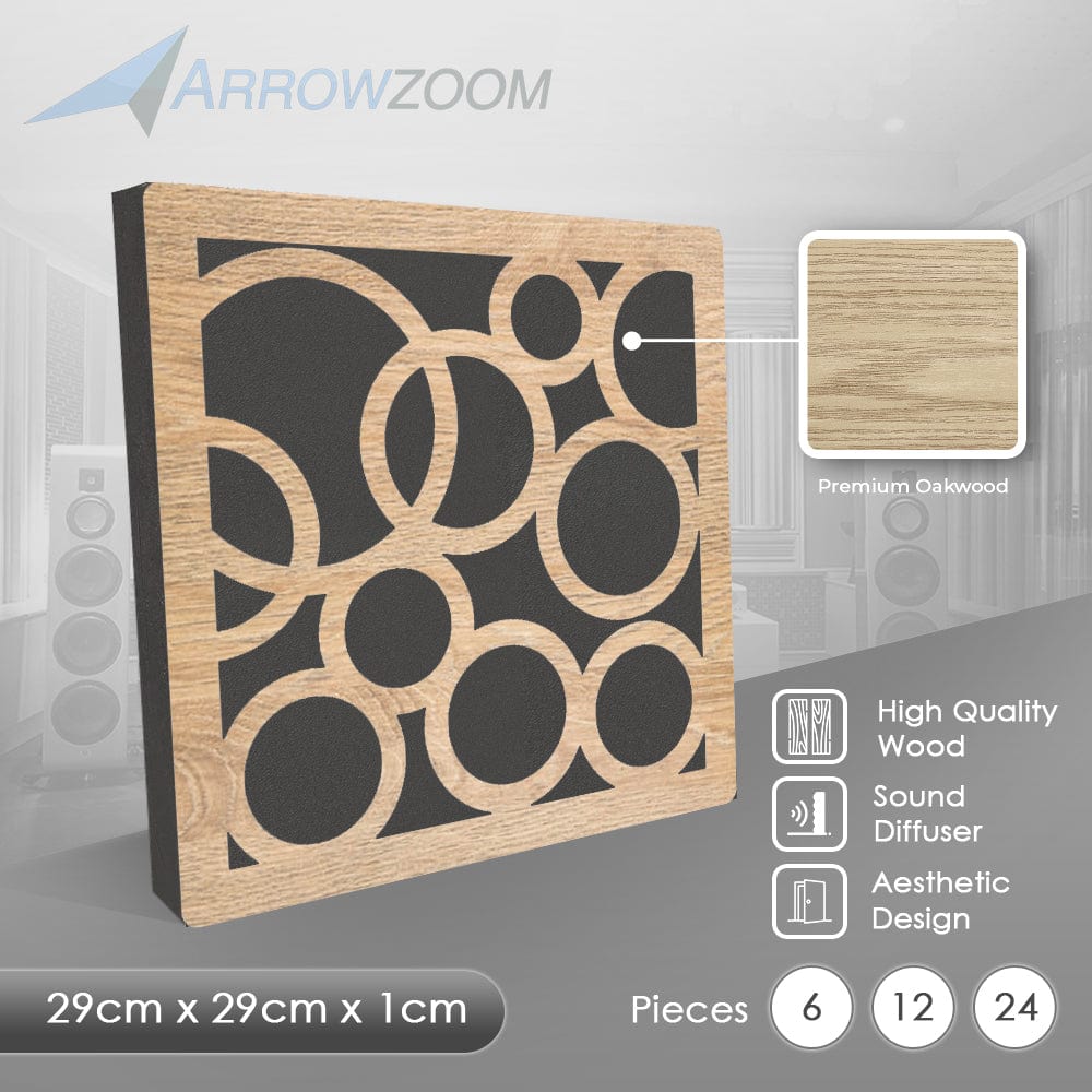 silexofy™ Diffuse PRO Orbit Square Felt Wooden Panel - KK1307