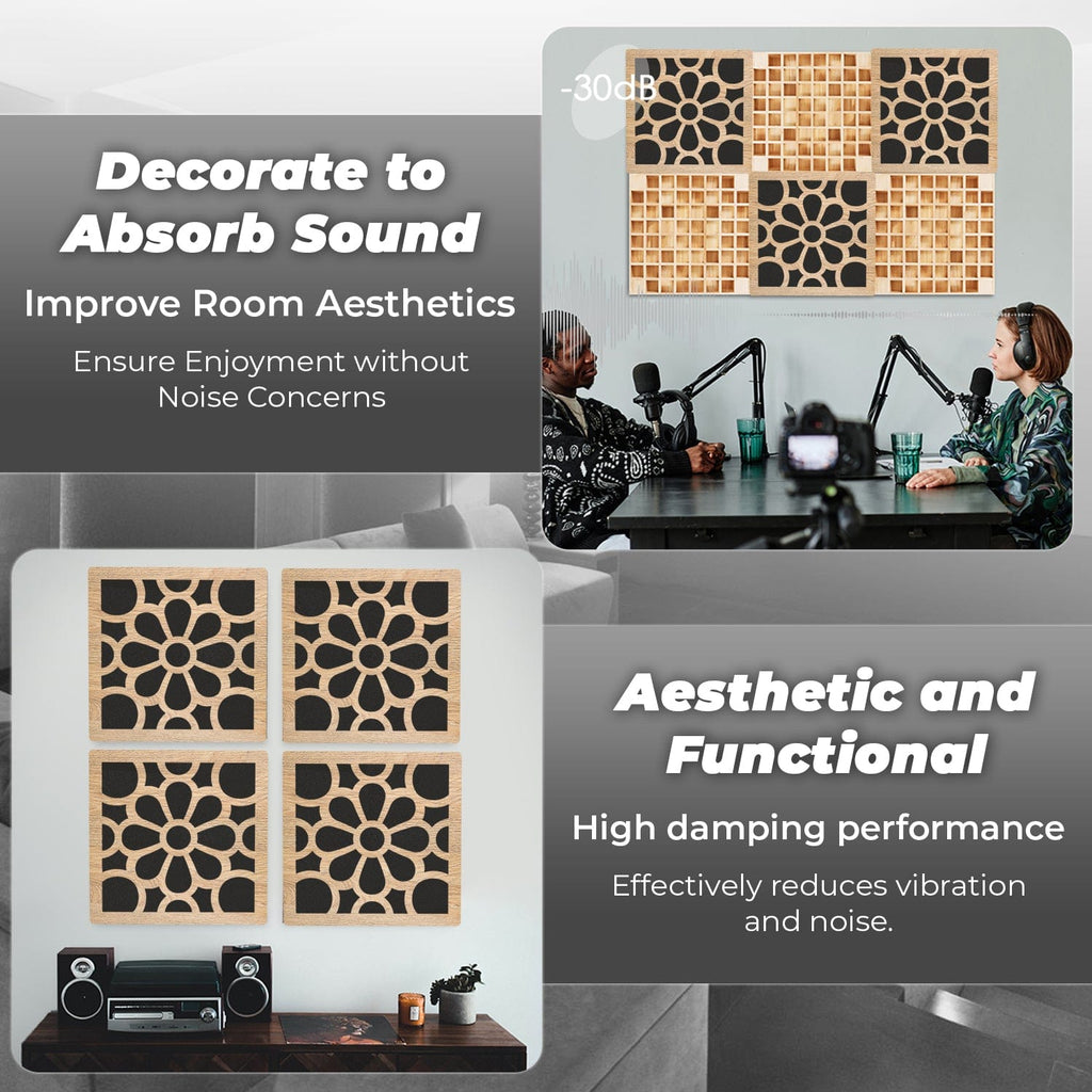 silexofy™ Diffuse PRO Royal Petals Square Felt Wooden Panel - KK1309