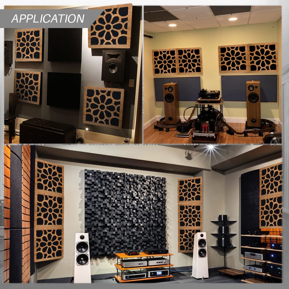 silexofy™ Diffuse PRO Royal Petals Square Felt Wooden Panel - KK1309